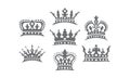 Crown Logo Set Royalty Free Stock Photo