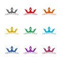 Crown logo template icon isolated on white background. Set icons colorful Royalty Free Stock Photo