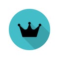 Crown long shadow icon. Simple glyph, flat vector of web icons for ui and ux, website or mobile application Royalty Free Stock Photo