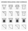 Crown moulding cornice Royalty Free Stock Photo