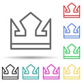 crown multi color style icon. Simple thin line, outline vector of web icons for ui and ux, website or mobile application Royalty Free Stock Photo