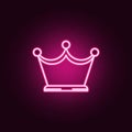 crown neon icon. Elements of jewelry set. Simple icon for websites, web design, mobile app, info graphics