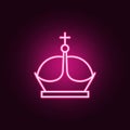 crown neon icon. Elements of jewelry set. Simple icon for websites, web design, mobile app, info graphics