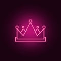 Crown neon icon. Elements of Medals set. Simple icon for websites, web design, mobile app, info graphics