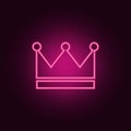 Crown neon icon. Elements of Medals set. Simple icon for websites, web design, mobile app, info graphics
