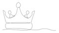 Crown One line drawing isolated on white background