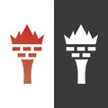 Crown Pillar Brick Logo vector
