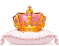 Crown on the pillow Royalty Free Stock Photo