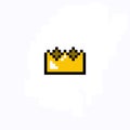 Crown pixel art icon, pixel illustration