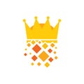 Crown Pixel Logo Icon Design