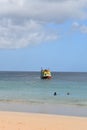 A Glass Bottom Boat in Store Bay, Tobago