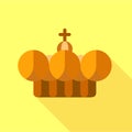 Crown pope icon, flat style