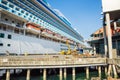 Crown Princess cruise ship docked at the Seattle waterfront Royalty Free Stock Photo