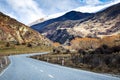 Crown range road asphalt highway in queenstown new zealand