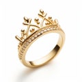 Delicate Gold Crown Ring With Diamonds - Inspired By Petrina Hicks Royalty Free Stock Photo