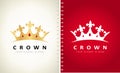 Crown with rubies logo vector. Jewel logo design.