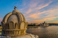 The Crown of Saint Stephen The Holy Crown of Hungary on Margaret bridge in Budapest.