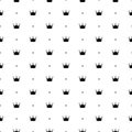 Crown seamless pattern. Repeating royal texture. Black color lattice on white background. Repeated wallpaper for design prints. Cu