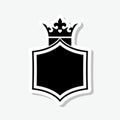 Crown shield logo sticker isolated on gray background Royalty Free Stock Photo