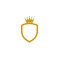 Crown with shield logo vector icon template