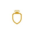 Crown with shield logo vector icon template