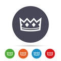 Crown sign icon. King hat symbol. Royalty Free Stock Photo