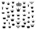 Crown silhouette collection.Vector illustration.Blackwhite.