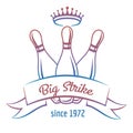 Crown and skittles bowling club logo