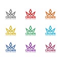 Crown star company logo icon isolated on white background. Set icons colorful Royalty Free Stock Photo