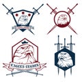 crown and swords crests collection Royalty Free Stock Photo