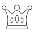 Crown thin line icon. Majestic vector illustration isolated on white. Royalty outline style design, designed for web and