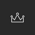 Crown thin line icon, overlapping design element, royal symbol