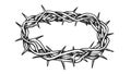 Crown Of Thorns Antique Tool For Pain Ink Vector