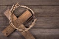 Crown of Thorns on a Cross Royalty Free Stock Photo