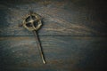 Crown of Thorns with a Cross on rustic wooden backgroun