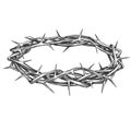 Crown of thorns, easter religious symbol of Christianity hand drawn vector illustration sketch