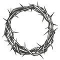 Crown of thorns, easter religious symbol of Christianity hand drawn vector illustration sketch Royalty Free Stock Photo