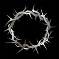 Crown of thorns graphic illustration on black background