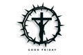 Crown of thorns with jesus christ good friday background