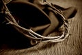 The crown of thorns of Jesus Christ, sepia toning Royalty Free Stock Photo