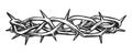 Crown Of Thorns Jesus Christ Side View Ink Vector