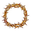 Crown Of Thorns Jesus Christ Top View Color Vector Royalty Free Stock Photo