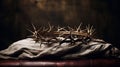 Crown of Thorns on Linen Royalty Free Stock Photo