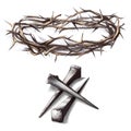 Crown of thorns nails Jesus Christ Golgotha