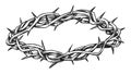 Crown Of Thorns Religious Symbol Hand Drawn Vector