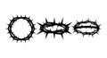 Crown of thorns set with black sharp spikes vector illustration minimalist design Royalty Free Stock Photo