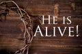 Crown of thorns on a wooden background - Easter Royalty Free Stock Photo