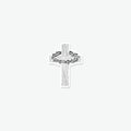 Crown of thorns, wooden cross icon sticker Royalty Free Stock Photo