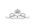 Crown tiara swirls line illustration Royalty Free Stock Photo