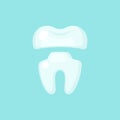 Crown tooth, cute colorful vector icon illustration